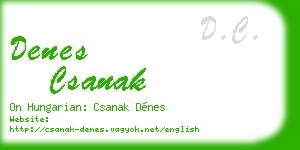 denes csanak business card